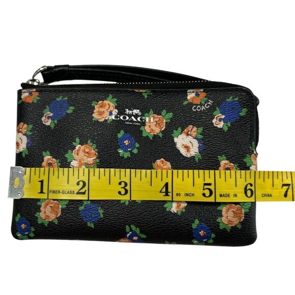 Coach Floral Print Leather Wristlet - Picture 4 of 8